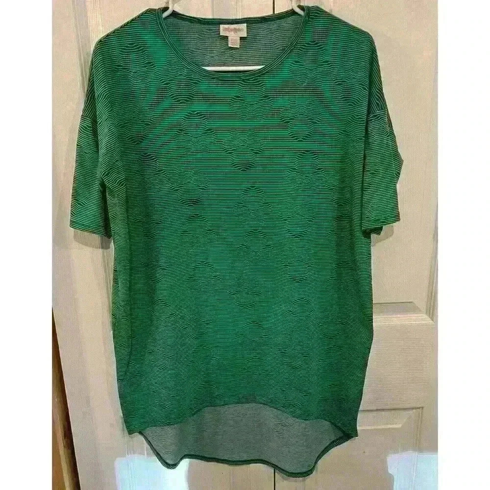 LuLaRoe Disney Minnie Irma Tunic Top Sz XXS Green